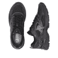 Schwarze Rieker Sport Damen Sneaker Low W4202-00. Schuh von oben, liegend.