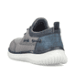 Mocassins Rieker gris pour homme B9643-42 avec bande élastique. Chaussure vue de l'arrière.