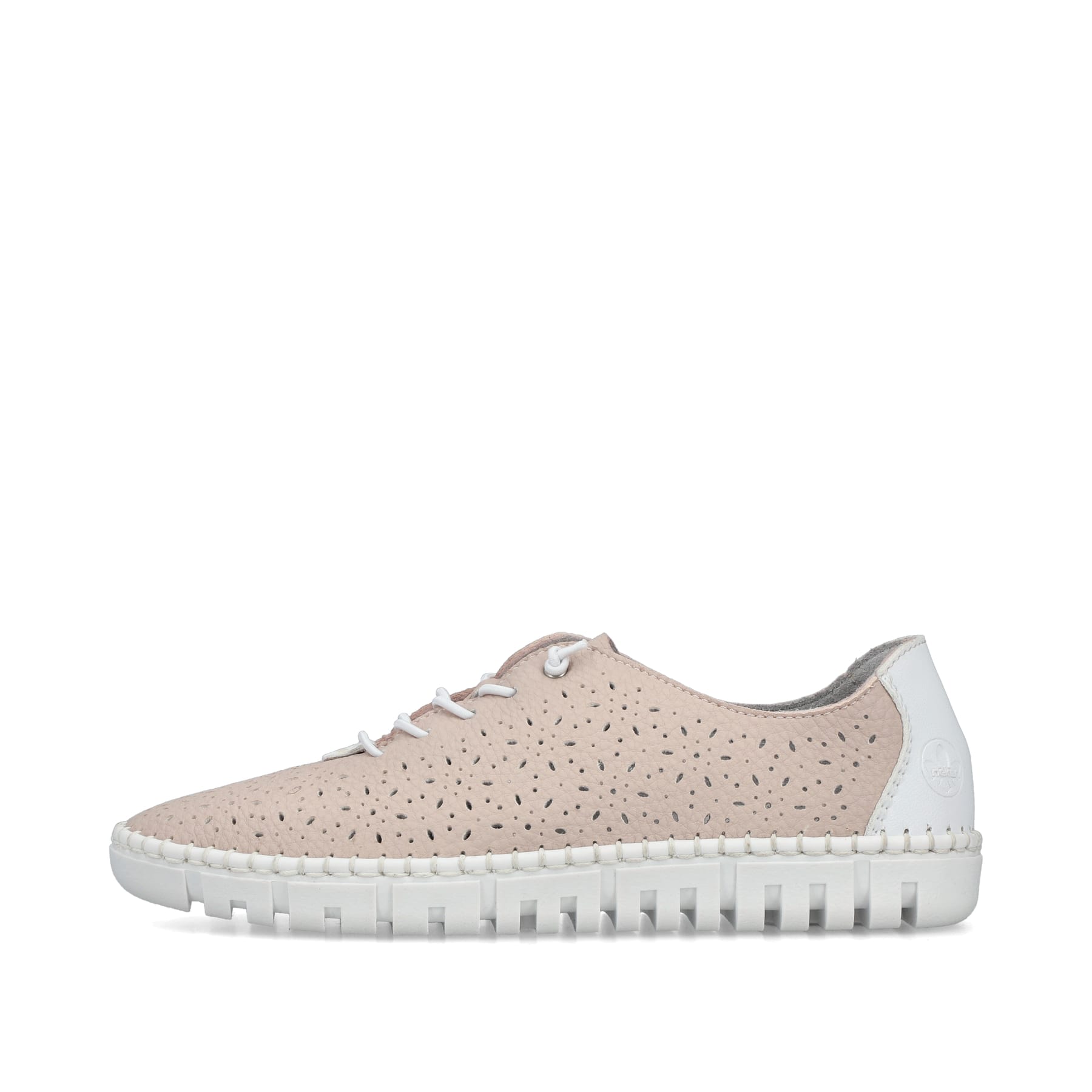 Rosane Rieker Damen Slipper M2356-31, Barfußschuhe mit einem Gummizug. Schuh Außenseite.