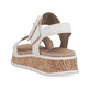 Weiße Rieker Damen Riemchensandalen W0800-80 mit einer Plateausohle. Schuh von hinten.