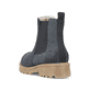 Atlantikblaue Rieker Damen Chelsea Boots 73250-14 mit einem Reißverschluss. Schuh von hinten.