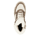 Beige Rieker Damen Schnürstiefel X8611-60 mit Schaftkragen sowie Reißverschluss. Schuh von oben.