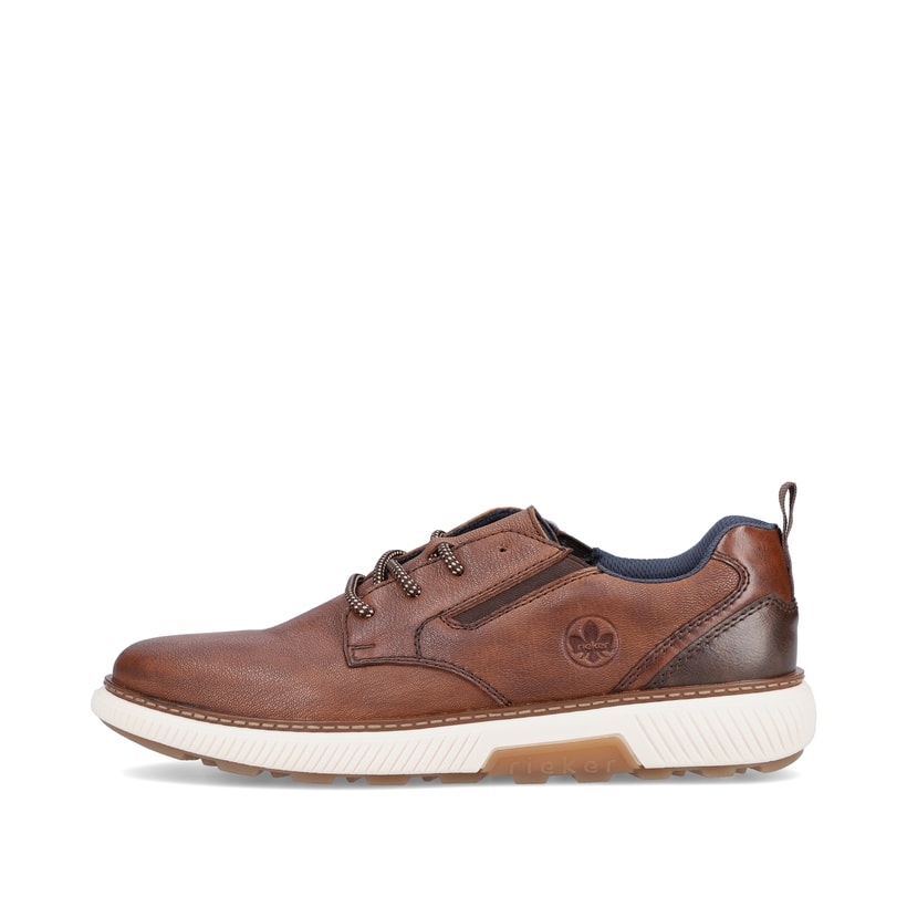 
Kastanienbraune Rieker Herren Schnürschuhe B3301-22 mit einer leichten Profilsohle. Schuh Außenseite