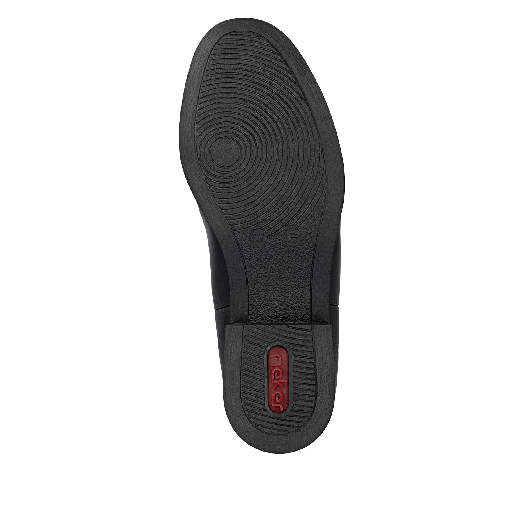 Schwarze Rieker Damen Chelsea Boots 77050-00 mit einem Gummizug. Schuh Laufsohle.