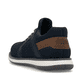 Blaue Rieker Herren Slipper 04452-14 mit einem Gummizug sowie Komfortweite G 1/2. Schuh von hinten.