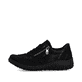 Baskets basses Rieker noires pour femmes 59501-00 avec fermeture éclair. Côté extérieur de la chaussure.