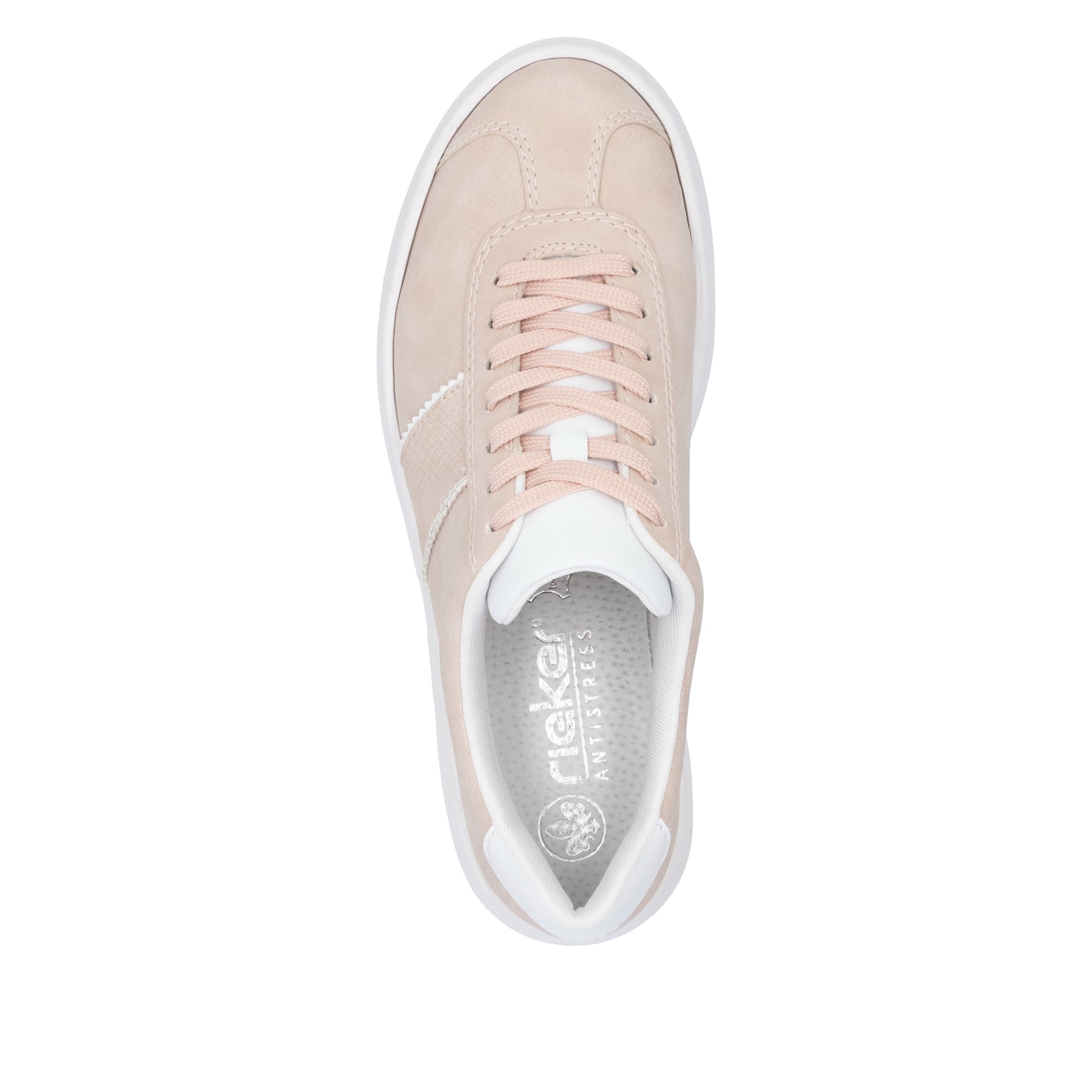Rosane Rieker Damen Sneaker Low M1910-31 mit einer Schnürung. Schuh von oben.