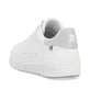 Weiße Rieker Damen Sneaker Low 41902-80 mit Schnürung sowie super leichter Sohle. Schuh von hinten.