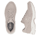 Beige Rieker Sport Damen Sneaker Low W4201-60. Schuh von oben, liegend.