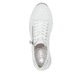 Weiße Rieker Damen Sneaker Low N4322-80 mit Reißverschluss sowie Komfortweite G. Schuh von oben.