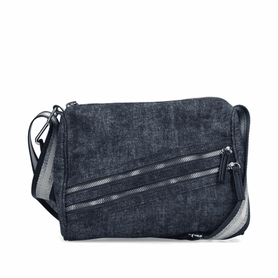 Rieker Damen Rucksack H1607-60 in Hellbeige aus Textil mit Reißverschluss. Rucksack getragen Knie.