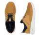Gelbe Rieker Herren Slipper B7371-68 mit einem Gummizug sowie Komfortweite G 1/2. Schuh von oben, liegend.