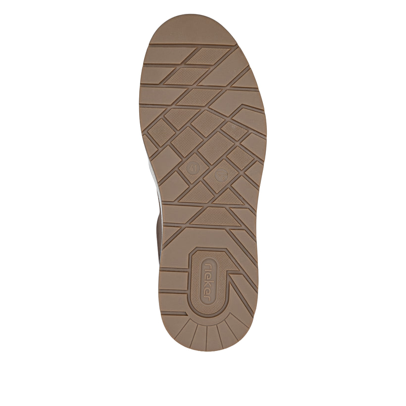 Dunkelbraune Rieker Herren Sneaker Low 36005-25 aus Rauleder. Schuh Laufsohle.