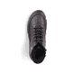 Dunkelbraun-beige Rieker Damen Schnürstiefel 45956-25 mit Strick-Kragen. Schuh von oben.