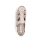 Beige Rieker Damen Slipper 49958-61, Barfußschuhe mit einem Klettverschluss. Schuh von oben.