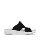 Schwarze waschbare Rieker Damen Pantoletten V8451-00 mit einem Gummizug. Schuh Innenseite.