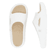 Weiße Rieker Herren Pantoletten U3350-80 mit ultraleichter und flexibler Sohle. Schuh von oben, liegend.