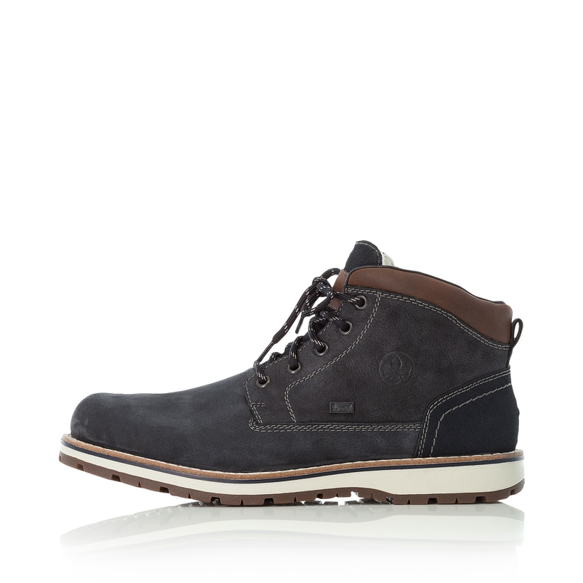 
Pazifikblaue Rieker Herren Schnürstiefel F8410-16 mit einer robusten Profilsohle. Schuh Außenseite