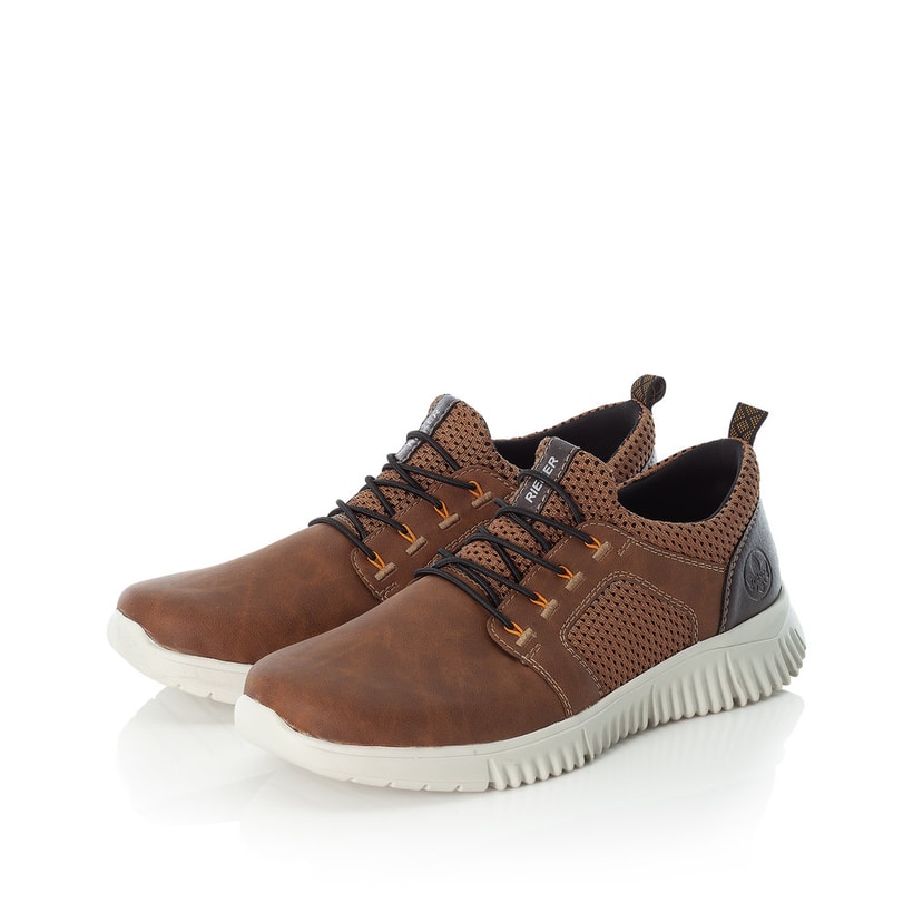 Braune Rieker Herren Slipper B7588-24 mit ultra leichter und dämpfender Sohle. Schuh Außenseite gespiegelt.