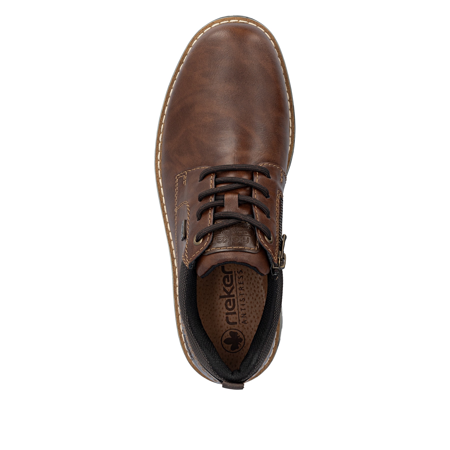 Braune Rieker Herren Schnürschuhe 38406-24 mit wasserabweisender TEX-Membran. Schuh Laufsohle.