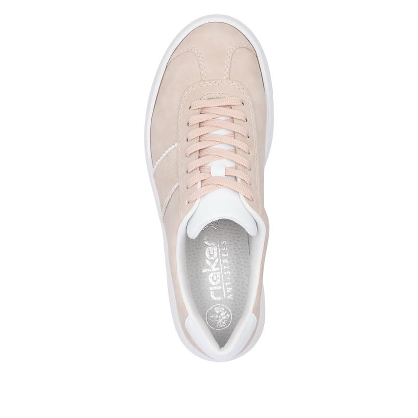 Rosane Rieker Damen Sneaker Low M1910-31 mit einer Schnürung. Schuh von oben.