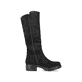 Schwarze Rieker Damen Hochschaftstiefel 76890-00 mit einem Reißverschluss. Schuh Innenseite.