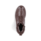 Dunkelbraune Rieker Damen Schnürstiefel 92920-25 mit einem Reißverschluss. Schuh von oben.