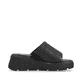 Schwarze Rieker Damen Pantoletten W1551-00 mit flexibler Sohle. Schuh Innenseite.