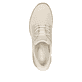 Beige Rieker Damen Slipper M5665-60 mit Rieker Air Sohlenfenster. Schuh von oben.