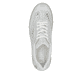 Beige Rieker Damen Sneaker Low M5521-90 mit metallischem Finish sowie Schnürung. Schuh von oben.