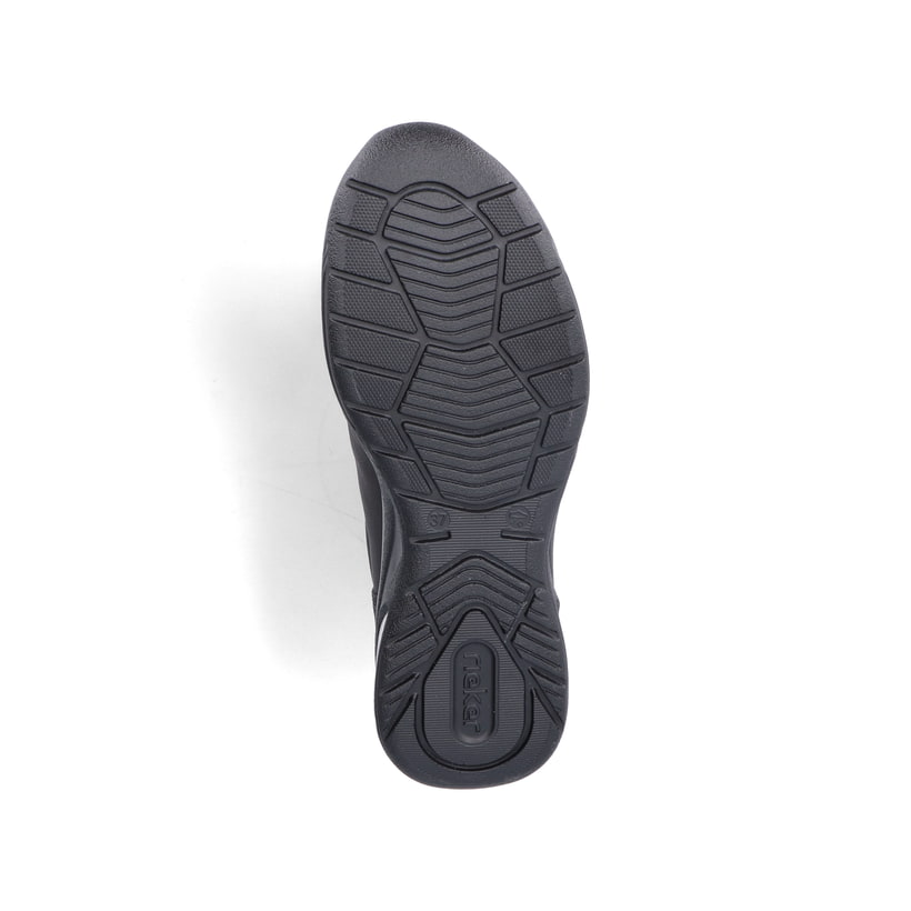 Weiße Rieker Damen Sneaker Low M5520-91 mit einer strapazierfähigen Sohle. Schuh Außenseite gespiegelt.