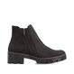 Dunkelbraune Rieker Damen Chelsea Boots X5772-25 mit einem Reißverschluss. Schuh Innenseite.