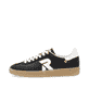 Schwarze Rieker Damen Sneaker Low W2200-00 mit einer Schnürung. Schuh Außenseite.
