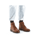 Karamellbraune Rieker Damen Schnürstiefel 71442-24 mit einem Reißverschluss. Schuh am Fuß.