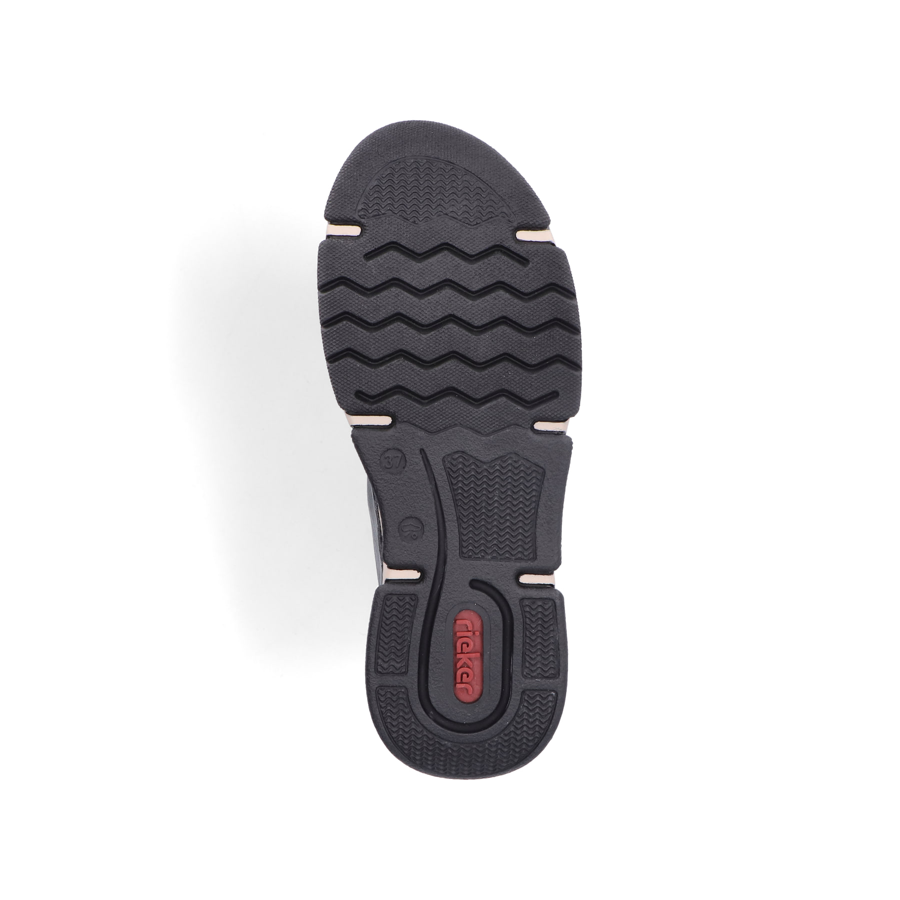 Dunkelgrüne Rieker Damen Schnürstiefel 45920-54 mit einem Reißverschluss. Schuh Laufsohle.