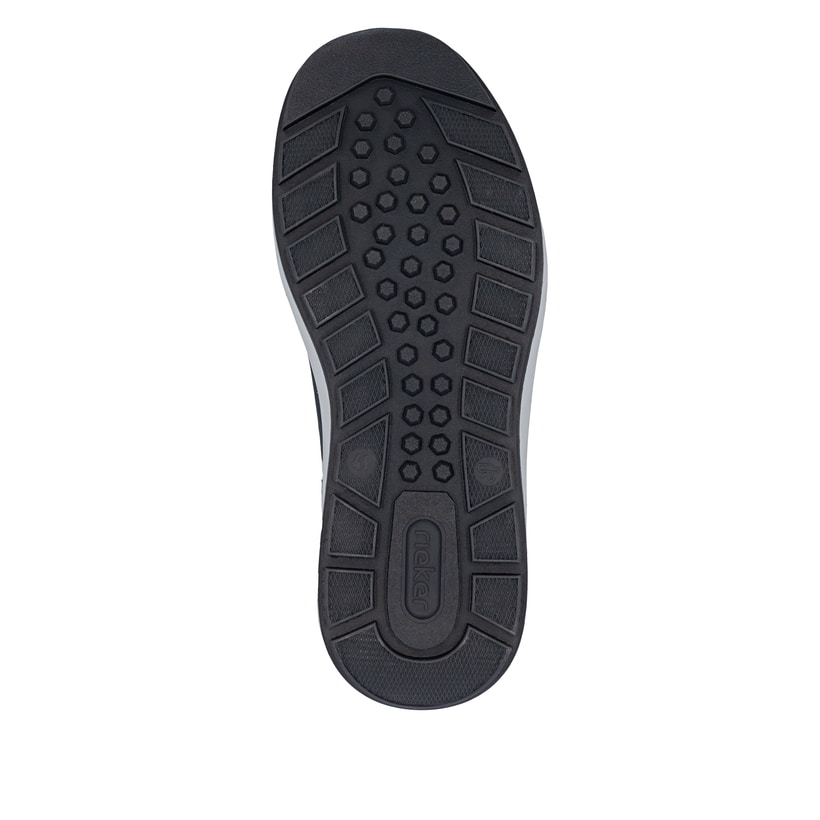 Dunkelblaue Rieker Herren Schnürschuhe 11505-14 mit einem Reißverschluss. Schuh Laufsohle.