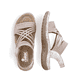Beige Rieker Damen Trekkingsandalen 64888-60 mit einem Klettverschluss. Schuh von oben, liegend.