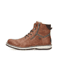 
Karamellbraune Rieker Herren Schnürstiefel 38425-25 mit Schnürung und Reißverschluss. Schuh Außenseite