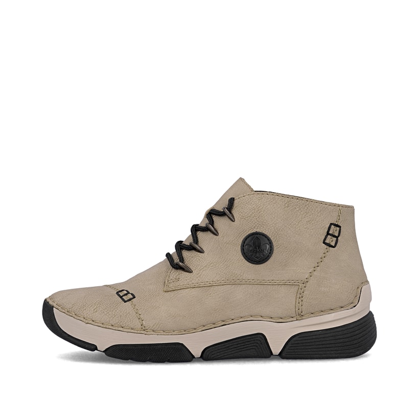Cremebeige Rieker Damen Schnürschuhe 45902-60 mit Schnürung sowie einer leichten Sohle. Schuh Außenseite