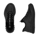 Schwarze Rieker Damen Slipper M5357-00 mit easy Hineinschlüpf-Möglichkeit. Schuh von oben, liegend.