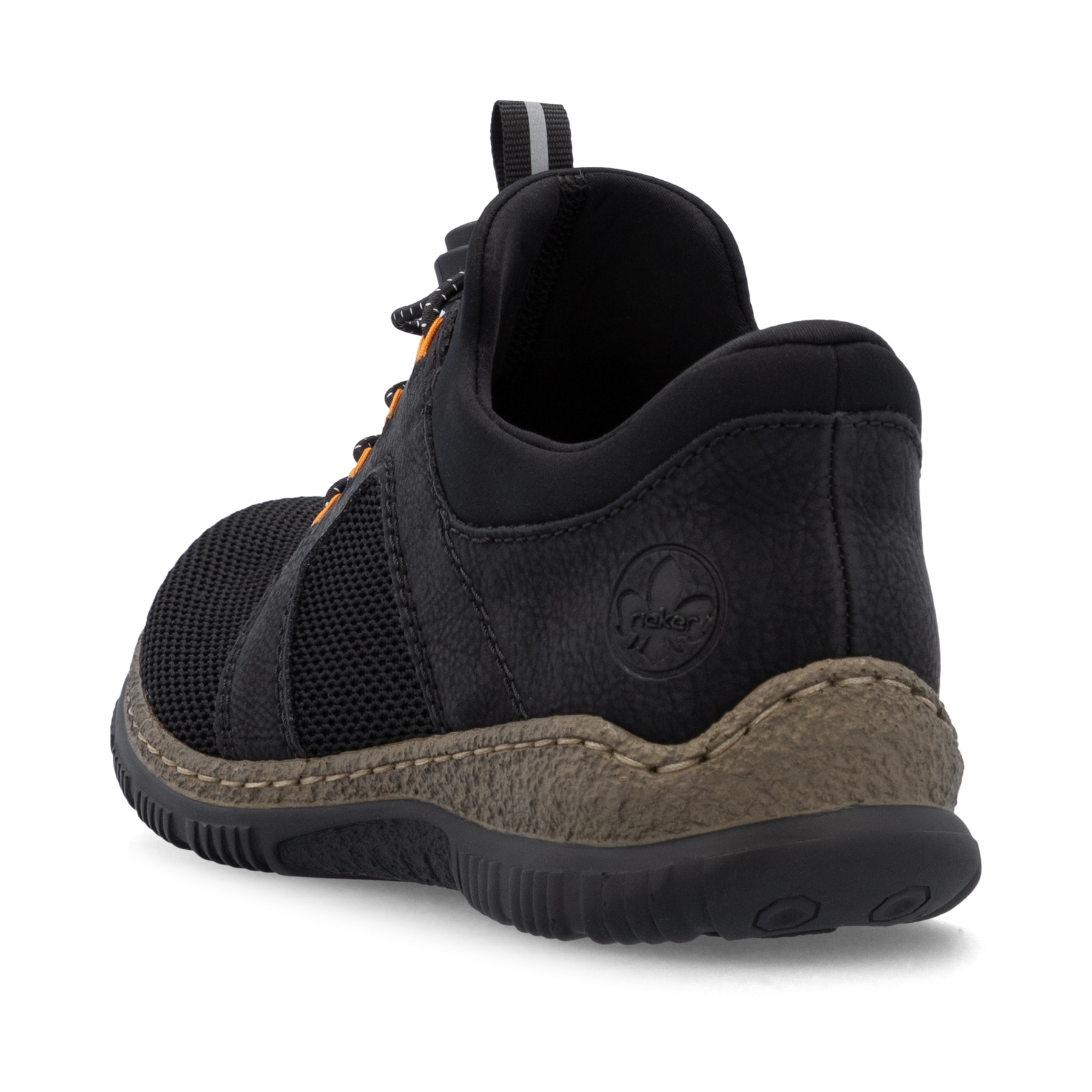 Mocassins Rieker noirs pour femme N32G4-00 avec fonction easy in Ready2GO. Chaussure vue de l'arrière.