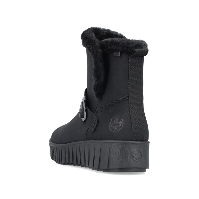 Mi-bottes Rieker beiges pour femme Y6166-00 avec membrane RiekerTEX. Chaussure vue de l'arrière.