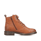 Karamellbraune Rieker Damen Schnürstiefel 71442-24 mit einem Reißverschluss. Schuh Innenseite.