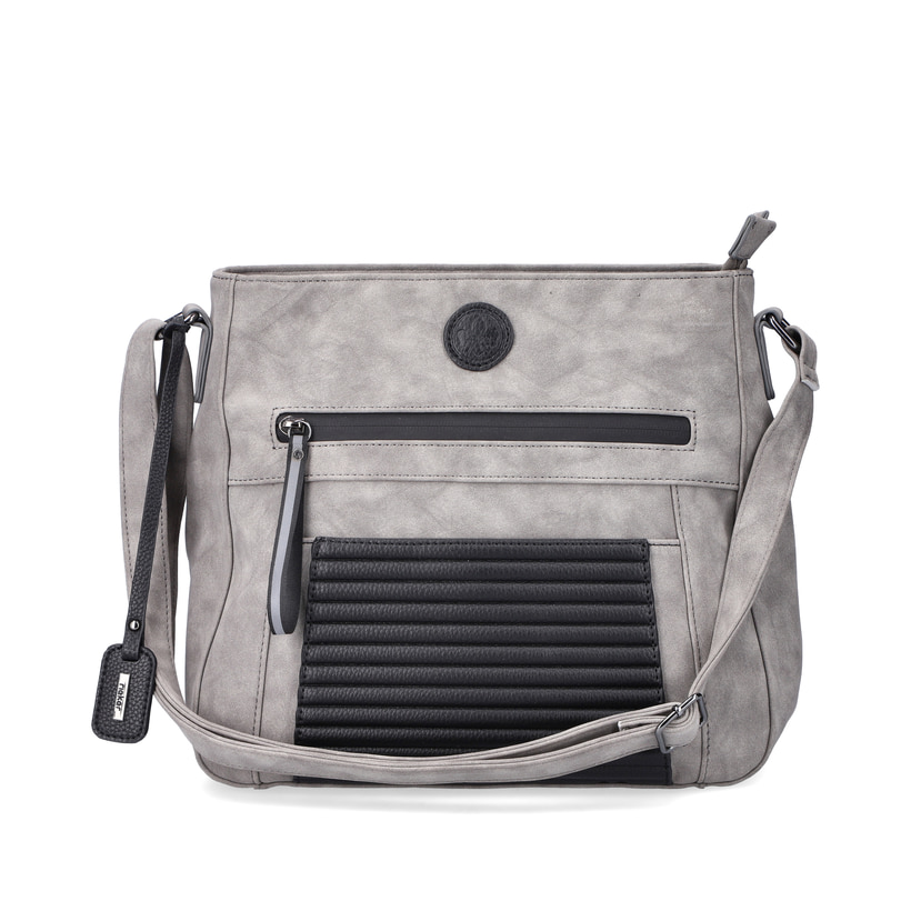 Sac Ã  main Rieker H1481-42 gris avec poche intérieure, fermeture éclair et poche pour téléphone portable. Face avant.
