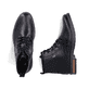 Schwarze Rieker Herren Schnürstiefel 14631-00 mit wasserabweisender TEX-Membran. Schuh von oben, liegend.