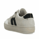 Graue Rieker Damen Sneaker Low L5903-40 aus Rauleder mit einem Reißverschluss. Schuh von hinten.