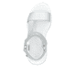 Silberne Rieker Damen Trekkingsandalen W2951-90 mit einem Klettverschluss. Schuh von oben.
