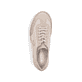 Beige Rieker Damen Sneaker Low M2912-62 mit einer Schnürung. Schuh von oben.