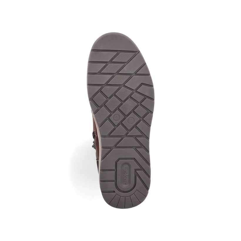 Dunkelbraune Rieker Herren Sneaker High 36042-25 aus Rauleder. Schuh Laufsohle.