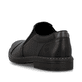 Schwarze Rieker Herren Slipper 17659-00 mit einem Gummizug sowie Extraweite H. Schuh von hinten.
